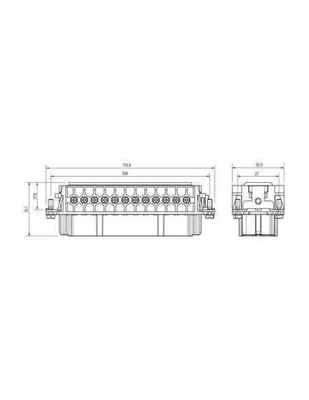 Wkładka graficzna Modlink Heavy B24 żeńska, 24-polowa 500V, 16A 70MH-EB024-GS03020 | Przewody i Złącza | Eshop Dopak | Wszystko 