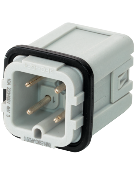 Wkładka Modlink Heavy A3 męska 4-polowa, wciskana, 400V, 10A 70MH-ES004-AP02010 | Przewody i Złącza | Eshop Dopak | Wszystko dla
