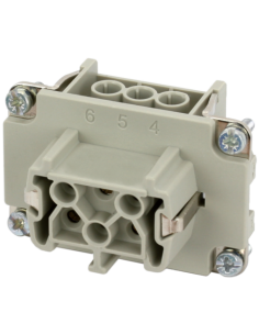 Wkład Modlink Heavy B6 żeński, 6-polowy, 500V, 16A 70MH-EB006-DS03020 | Przewody i Złącza | Eshop Dopak | Wszystko dla Przemysłu