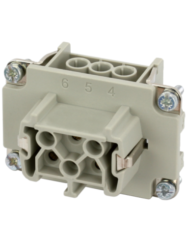 Wkład Modlink Heavy B6 żeński, 6-polowy, 500V, 16A 70MH-EB006-DS03020 | Przewody i Złącza | Eshop Dopak | Wszystko dla Przemysłu