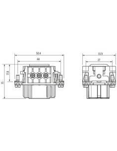 Wkład Modlink Heavy B6 żeński, 6-polowy, 500V, 16A 70MH-EB006-DS03020 | Przewody i Złącza | Eshop Dopak | Wszystko dla Przemysłu 2