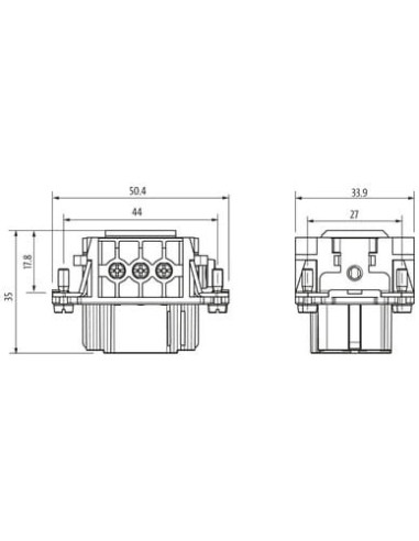 Wkład Modlink Heavy B6 żeński, 6-polowy, 500V, 16A 70MH-EB006-DS03020 | Przewody i Złącza | Eshop Dopak | Wszystko dla Przemysłu