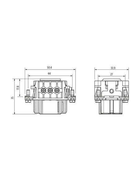 Wkład Modlink Heavy B6 żeński, 6-polowy, 500V, 16A 70MH-EB006-DS03020 | Przewody i Złącza | Eshop Dopak | Wszystko dla Przemysłu