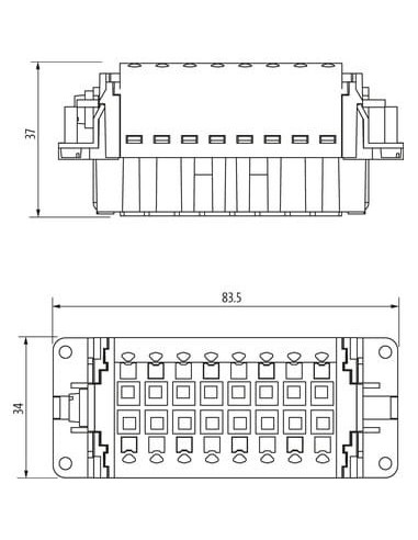 Wkładka księgowa Modlink Heavy B16 żeńska 6 2-pol., wciskana, 800/500 V, 16 70MH-EB6U2-FP05020 | Przewody i Złącza | Eshop Dopak