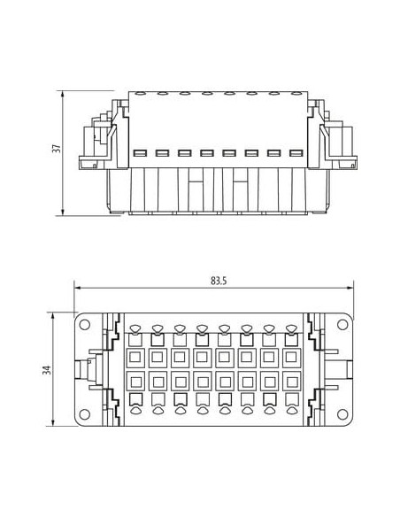 Wkładka księgowa Modlink Heavy B16 żeńska 6 2-pol., wciskana, 800/500 V, 16 70MH-EB6U2-FP05020 | Przewody i Złącza | Eshop Dopak