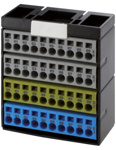 Blok potencjałów, 40 punktów, szary/szary/żółty/niebieski 56079 | Elektronika | Eshop Dopak | Wszystko dla Przemysłu