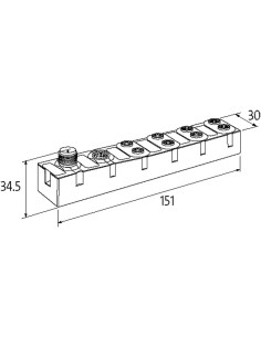 Moduł sieciowy MASI68 I/O DI8 AB E 8xM8 AB slave 56436 2