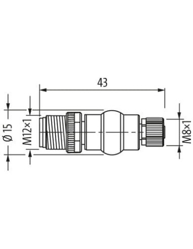 Adapter M12 męski, 3-polowy - M8 żeński, 3-polowy 7000-42201-0000000 | Elektronika | Eshop Dopak | Wszystko dla Przemysłu