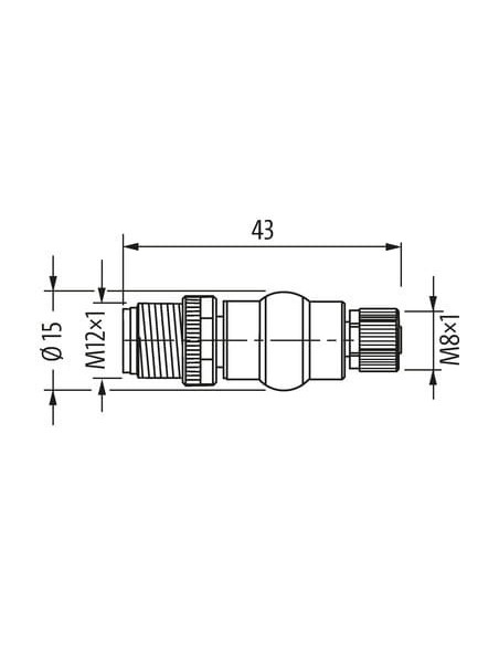 Adapter M12 męski, 3-polowy - M8 żeński, 3-polowy 7000-42201-0000000 | Elektronika | Eshop Dopak | Wszystko dla Przemysłu