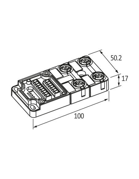 Moduł pasywny Exact12, 4xM12, 5-polowy, nr referencyjny 8000-84500-0000000 | Elektronika | Eshop Dopak | Wszystko dla Przemysłu