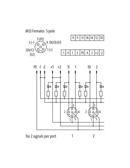 Moduł pasywny Exact12, 4xM12, 5-polowy, nr referencyjny 8000-84500-0000000 | Elektronika | Eshop Dopak | Wszystko dla Przemysłu