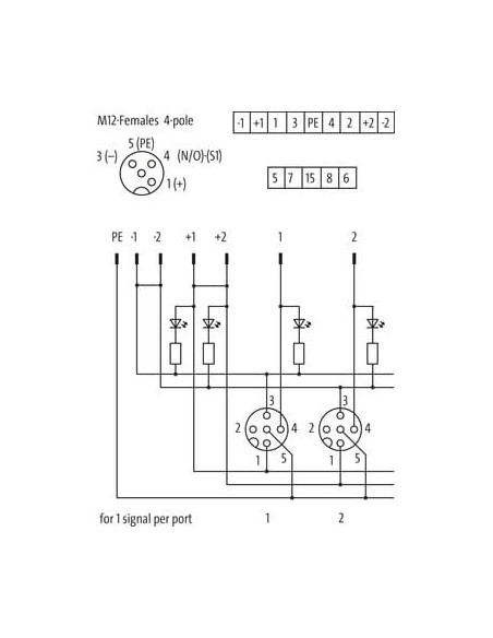 Moduł pasywny Exact12, 8xM12, 4-polowy, nr referencyjny 8000-88400-0000000 | Elektronika | Eshop Dopak | Wszystko dla Przemysłu