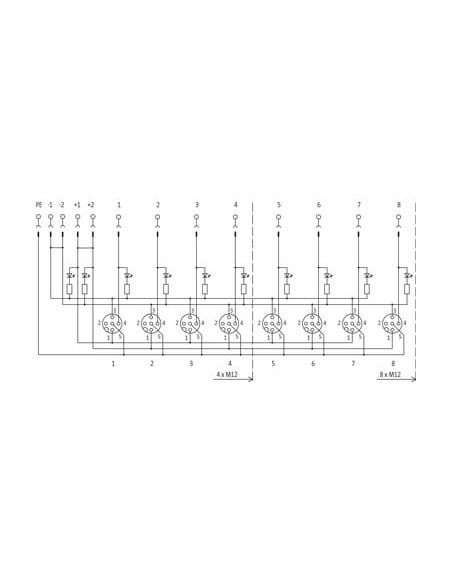 Moduł Exact12, 8xM12, 4-polowy, wyłącznik do zacisków śrubowych 8000-88450-0000000 | Elektronika | Eshop Dopak | Wszystko dla Pr