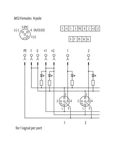 Moduł Exact12, 8xM12, 4-polowy, wyłącznik do zacisków śrubowych 8000-88450-0000000 | Elektronika | Eshop Dopak | Wszystko dla Pr