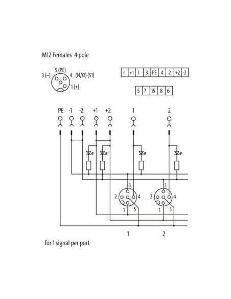 Moduł Exact12, 8xM12, 4-polowy, wyłącznik do zacisków śrubowych 8000-88450-0000000 | Elektronika | Eshop Dopak | Wszystko dla Pr