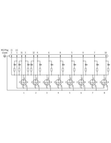 Moduł pasywny Exact12, 8xM12, 4-polowy, wyjście M12 8000-88460-0000000 | Elektronika | Eshop Dopak | Wszystko dla Przemysłu