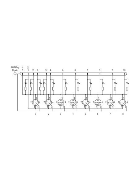 Moduł pasywny Exact12, 8xM12, 4-polowy, wyjście M12 8000-88460-0000000 | Elektronika | Eshop Dopak | Wszystko dla Przemysłu