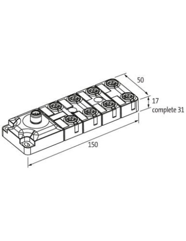 Moduł pasywny Exact12, 8xM12, 4-polowy, wyjście M12 8000-88460-0000000 | Elektronika | Eshop Dopak | Wszystko dla Przemysłu