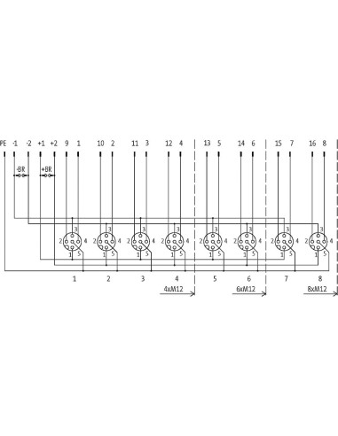 Moduł MVP12, 8xM12, 5-polowy, nr referencyjny 276596 | Elektronika | Eshop Dopak | Wszystko dla Przemysłu