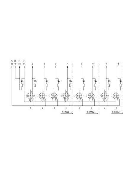 Moduł pasywny Exact12, 8xM12, 4-polowy 8000-88430-0000000 | Elektronika | Eshop Dopak | Wszystko dla Przemysłu
