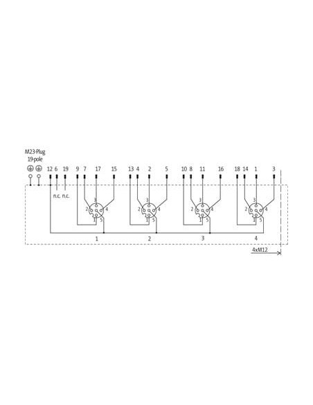Moduł pasywny MVP-Metal, 4xM12, 5-polowy, M23 8000-54722-0000000 | Elektronika | Eshop Dopak | Wszystko dla Przemysłu