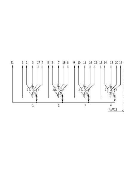 Moduł pasywny MVP12 Universal, 4xM12, nr referencyjny 8000-44702-0000000 | Elektronika | Eshop Dopak | Wszystko dla Przemysłu