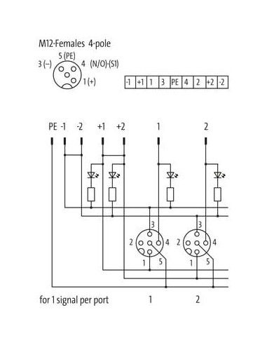 Moduł pasywny Exact12, 4xM12, 4-polowy, bez zasilania 8000-84400-0000000 | Elektronika | Eshop Dopak | Wszystko dla Przemysłu