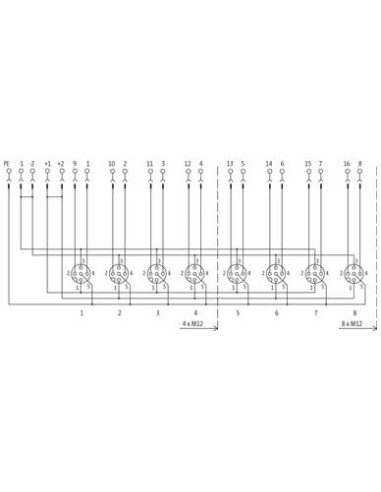 Moduł pasywny Exact12, 8xM12, 5-polowy, bez LED 8000-88552-0000000 | Elektronika | Eshop Dopak | Wszystko dla Przemysłu