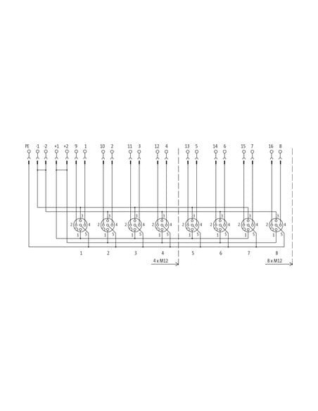 Moduł pasywny Exact12, 8xM12, 5-polowy, bez LED 8000-88552-0000000 | Elektronika | Eshop Dopak | Wszystko dla Przemysłu