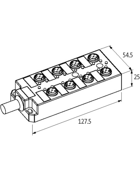 Moduł pasywny, 8xM12, 5-polowy 27853 | Elektronika | Eshop Dopak | Wszystko dla Przemysłu