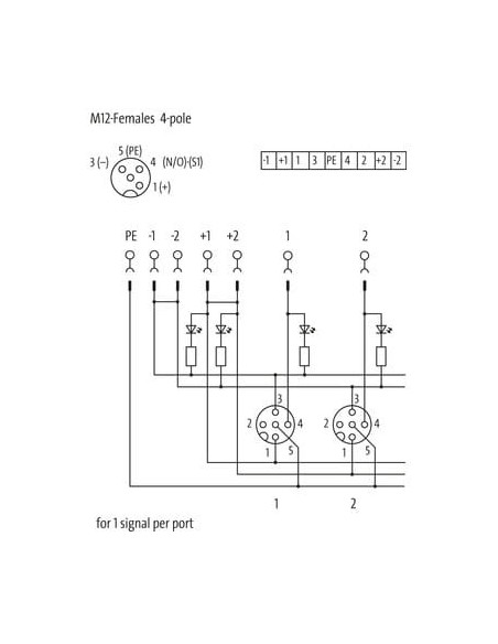 Moduł pasywny Exact12, 4xM12, 4-polowy, wtyk bez zasilania 8000-84440-0000000 | Elektronika | Eshop Dopak | Wszystko dla Przemys