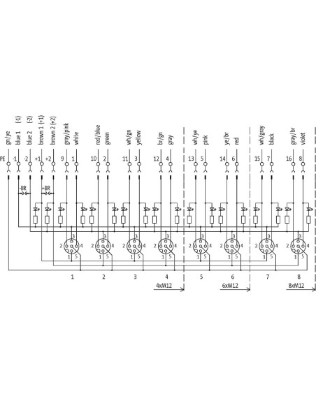 Moduł pasywny, 8xM12, 5-polowy 27084 | Elektronika | Eshop Dopak | Wszystko dla Przemysłu
