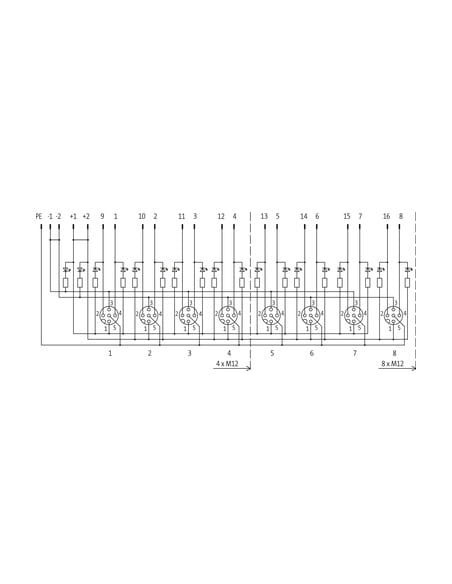 Moduł pasywny Exact12, 8xM12, 5-polowy, NPN, o którym mowa wtyki 8000-88501-0000000 | Elektronika | Eshop Dopak | Wszystko dla P