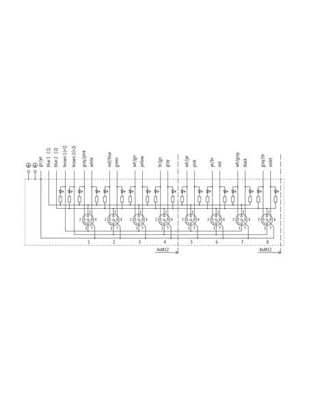 Moduł pasywny MVP metalowy, 8xM12, 5-polowy 8000-58610-4030300 | Elektronika | Eshop Dopak | Wszystko dla Przemysłu