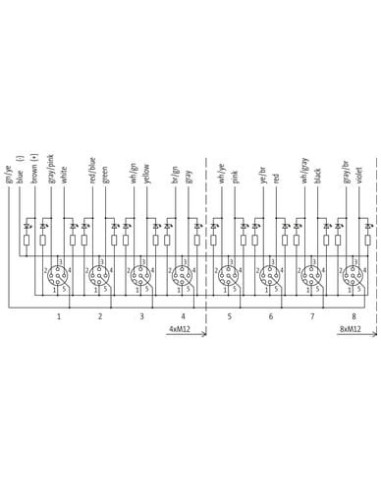Exact12, 8xM12, 5-biegunowy, kabel formowany 8000-88511-3981000 | Elektronika | Eshop Dopak | Wszystko dla Przemysłu