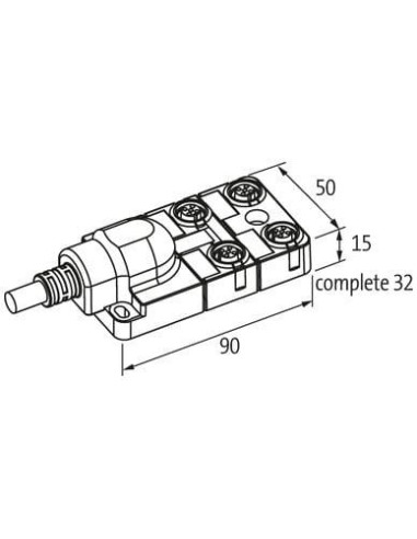 Exact12, 4xM12, 5-biegunowy, kabel formowany 8000-94510-9651500 | Elektronika | Eshop Dopak | Wszystko dla Przemysłu