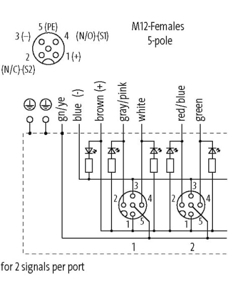 Moduł pasywny MVP metalowy, 8xM12, 5-polowy, NPN 8000-58511-4521500 | Elektronika | Eshop Dopak | Wszystko dla Przemysłu