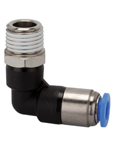Zawór zatrzymujący wtykowy kątowy R 1/8 GZ, do węża fi 6 mm, tworzywo sztuczne | Pneumatyka | Eshop Dopak | Wszystko dla Przemys