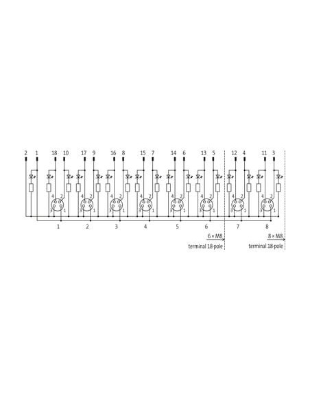 Moduł pasywny Exact8, 6xM8, 4-polowy, nr referencyjny 8000-86100-0000000 | Elektronika | Eshop Dopak | Wszystko dla Przemysłu