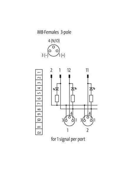 Exact8, 6xM8, 3-pin, moduł podstawowy NPN-LED 8000-86001-0000000 | Elektronika | Eshop Dopak | Wszystko dla Przemysłu