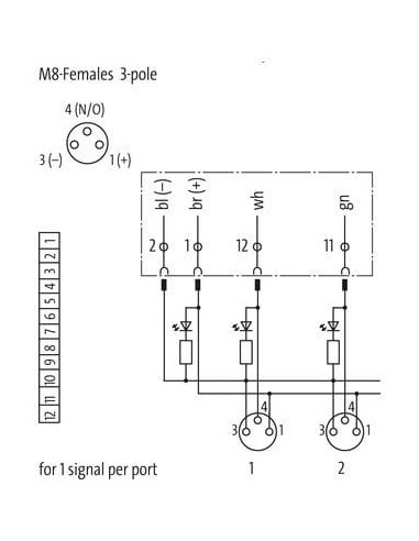Wstępnie okablowana nasadka do Exact8, 8xM8, 3-biegunowa 8000-88049-3590300 | Elektronika | Eshop Dopak | Wszystko dla Przemysłu