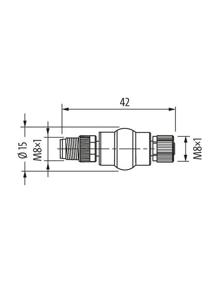 Adapter M8 męski, 3-polowy - M8 żeński, 4-polowy 7000-88511-0000000 | Przewody i Złącza | Eshop Dopak | Wszystko dla Przemysłu