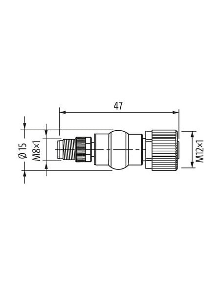 Adapter M8 męski, 3-polowy - M12 żeński, 3-polowy 7000-88521-0000000 | Przewody i Złącza | Eshop Dopak | Wszystko dla Przemysłu
