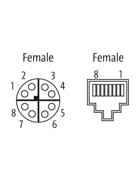 adapter M12 żeński x-cod. / RJ45 męski 0° Gigabit 7000-51531-0000000 | Przewody i Złącza | Eshop Dopak | Wszystko dla Przemysłu