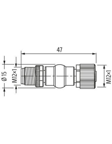 adapter M12 męski/M12 żeński 4-biegunowy 7000-15061-0000000 | Przewody i Złącza | Eshop Dopak | Wszystko dla Przemysłu