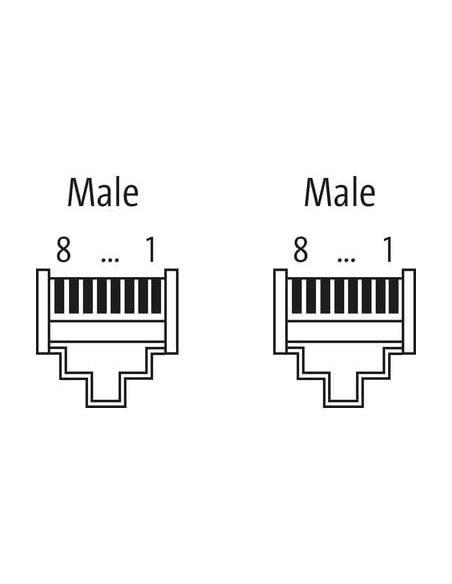 Konektor RJ45 męski, prosty - RJ45 męski, prosty, Cabinet-Line, Gigabit 7000-74711-4780100 | Przewody i Złącza | Eshop Dopak | W