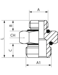 Nypel redukcyjny gwintowany cylindryczny G 1/4 GZ - G 1/2 GZ, o-ring NBR, mosiądz niklowany | Hydraulika | Eshop Dopak | Wszystk 2