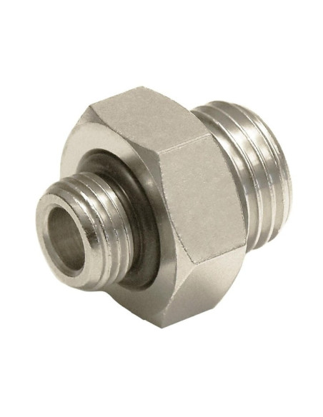 Nypel redukcyjny gwintowany cylindryczny G 1/8 GZ - G 1/4 GZ, o-ring NBR, mosiądz niklowany | Hydraulika | Eshop Dopak | Wszystk