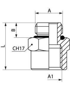Redukcja nyplowa gwintowana z oringiem NBR G 1/8 GZ - G 1/4 GW, mosiądz niklowany | Hydraulika | Eshop Dopak | Wszystko dla Prze 2