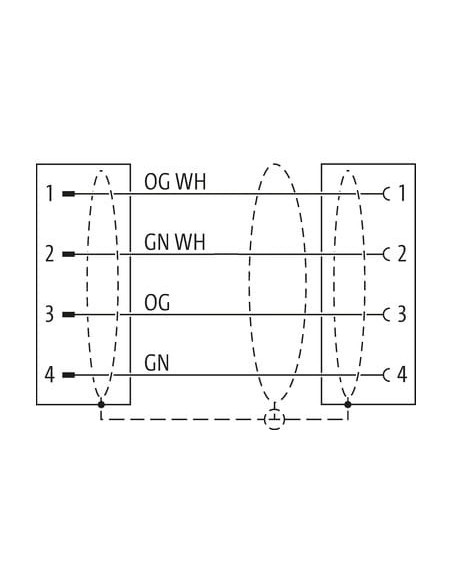 M12 męski 0° / M12 żeński 0° kod D. ekranowany EN 7700-44571-S4U0500 | Przewody i Złącza | Eshop Dopak | Wszystko dla Przemysłu